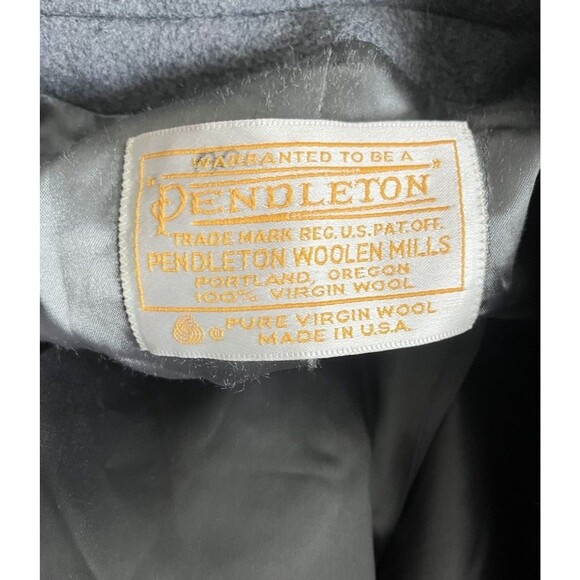Vtg Pendleton Women's L 100% Virgin Wool Double Breasted Long Overcoat USA -Gray - Picture 11 of 14